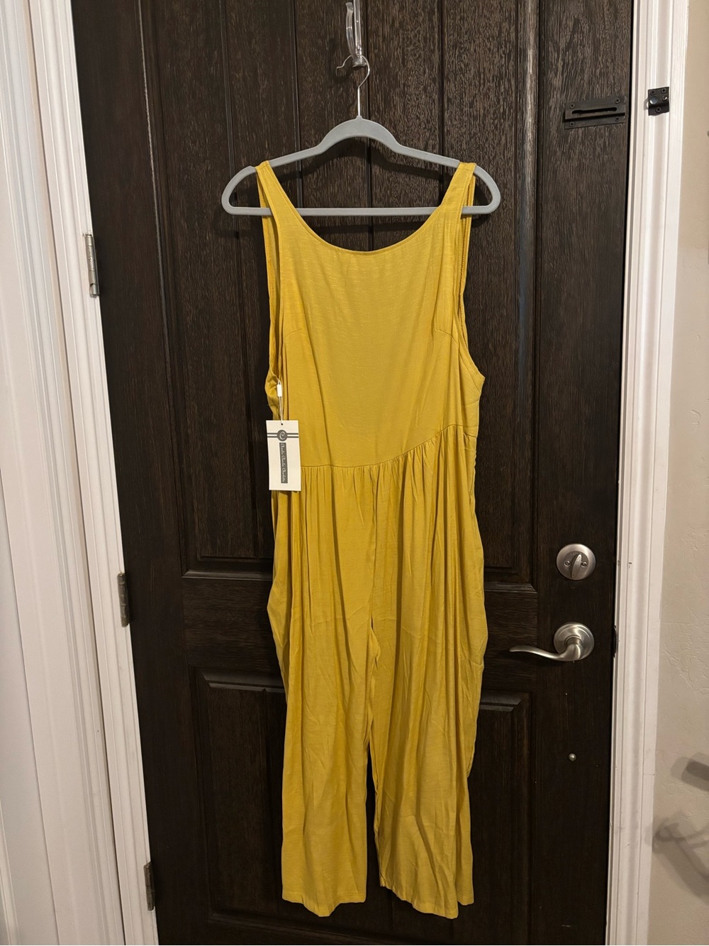 Sleeveless Cropped Jumpsuit in Mustard Yellow